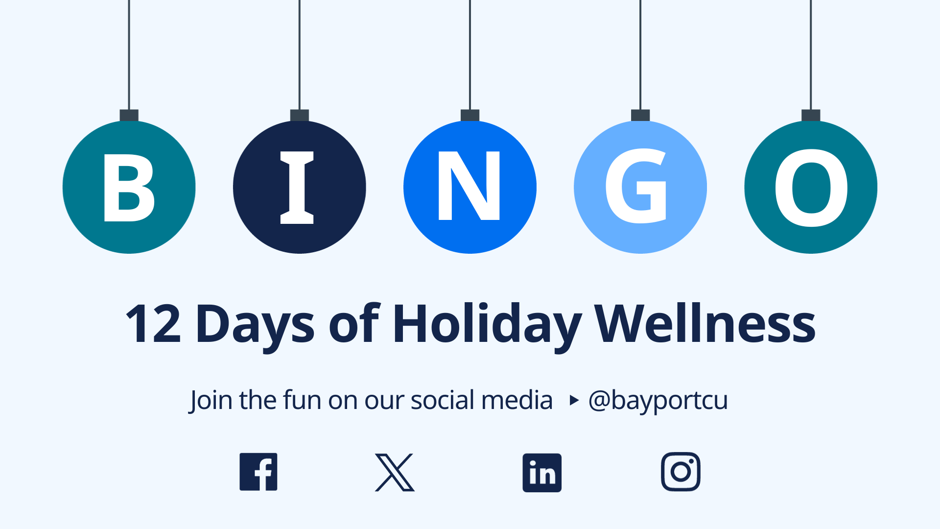 12 Days of Holiday Wellness BINGO